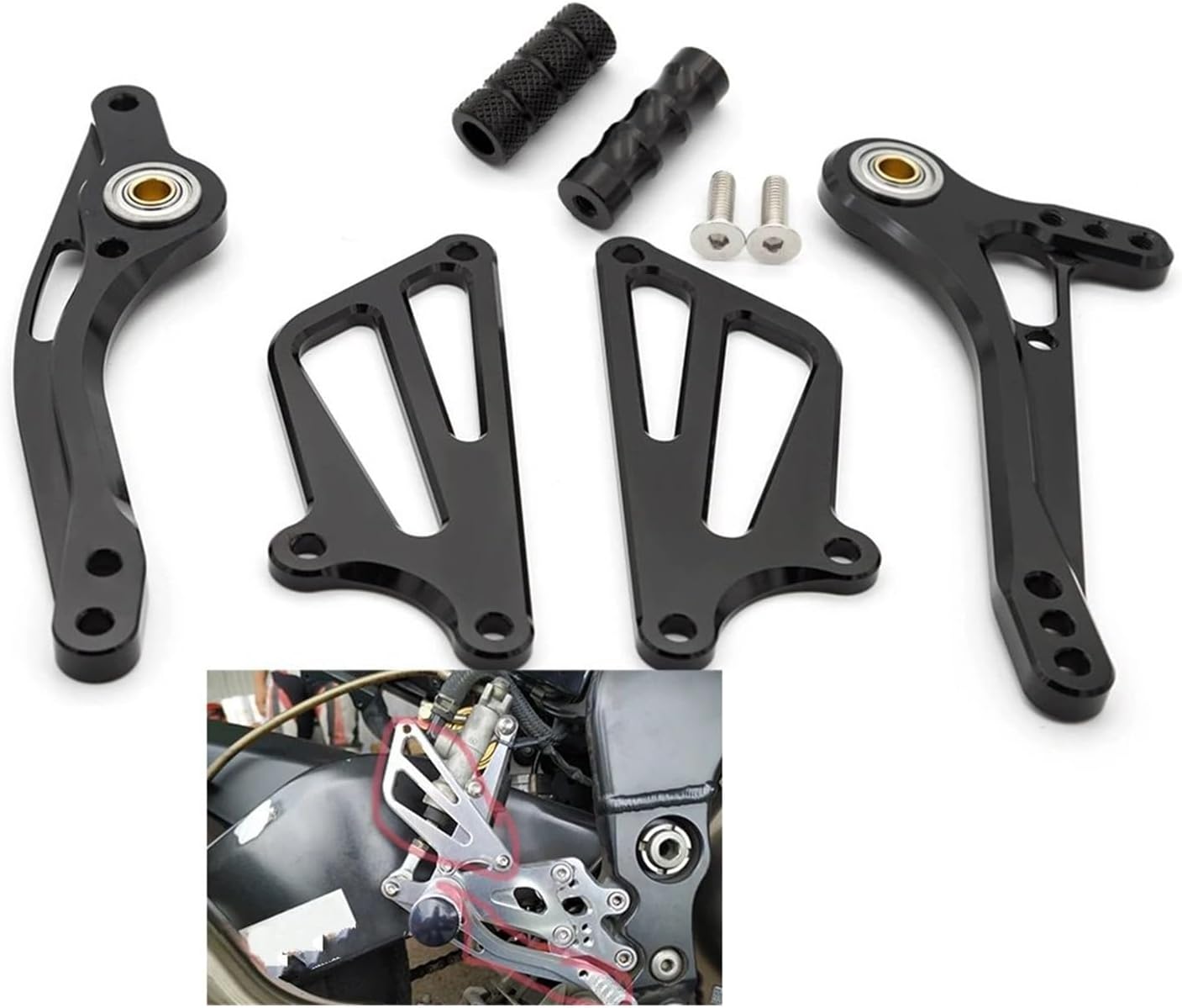 バイク フットペダル 用カワサキ ZX10R 2004 2005 CNC 調整可能な